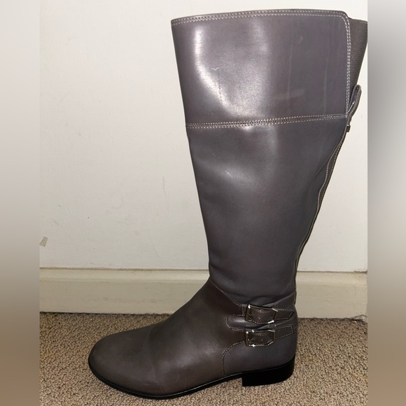 Franco Sarto Grey Leather Boots - Picture 3 of 3